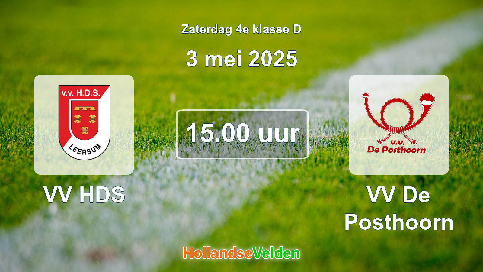 Geplande wedstrijd: VV HDS - VV De Posthoorn (3 mei 2025)