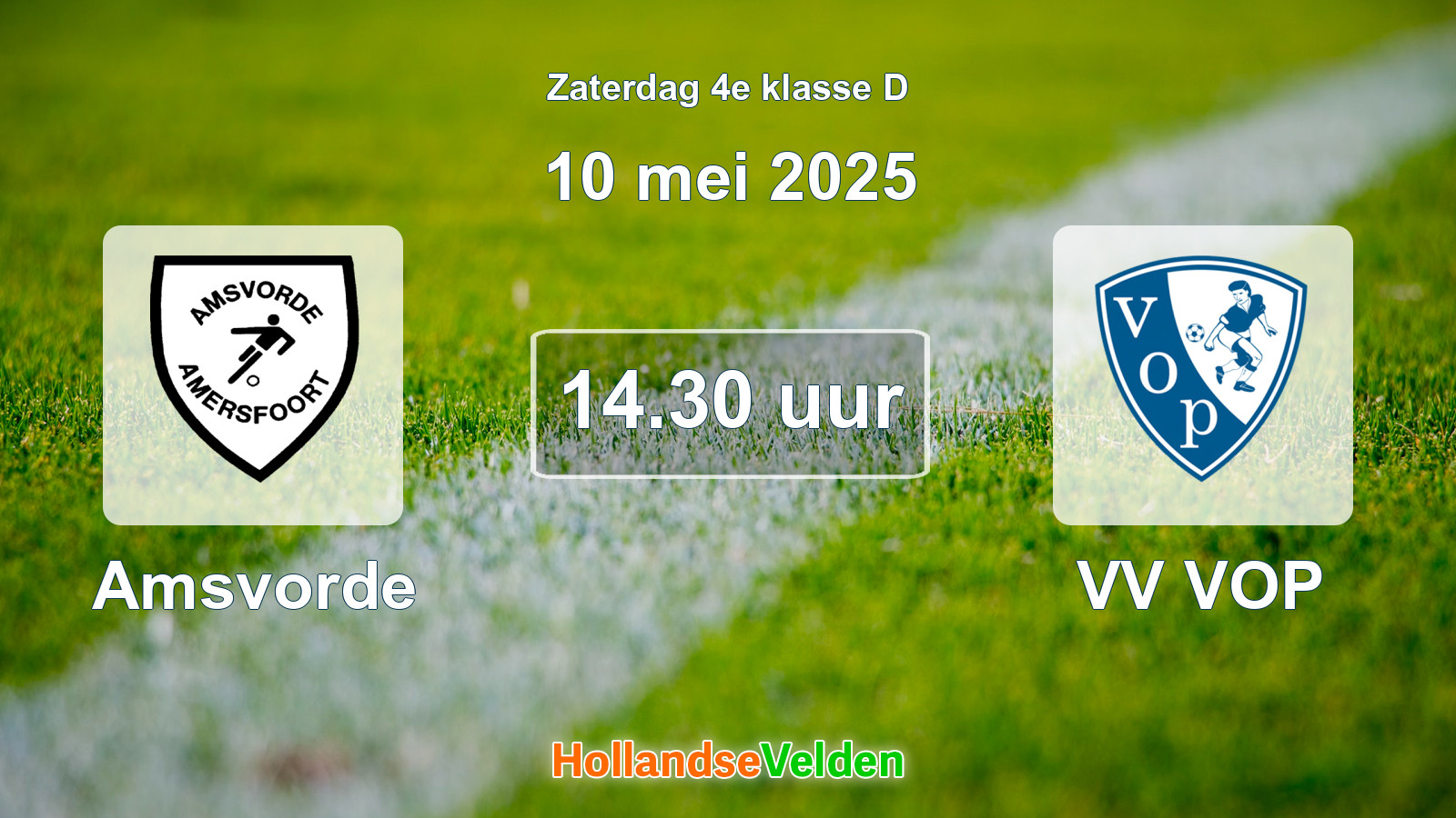 Geplande wedstrijd: Amsvorde - VV VOP (10 mei 2025)