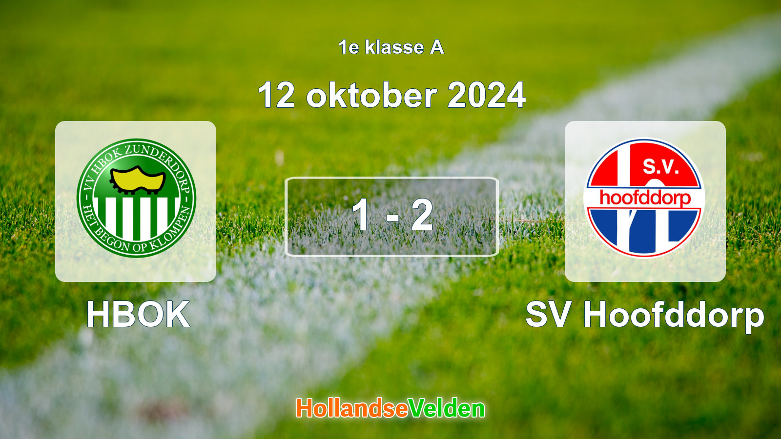 Gespeelde wedstrijd: HBOK - SV Hoofddorp 1 - 2 (12 oktober 2024)