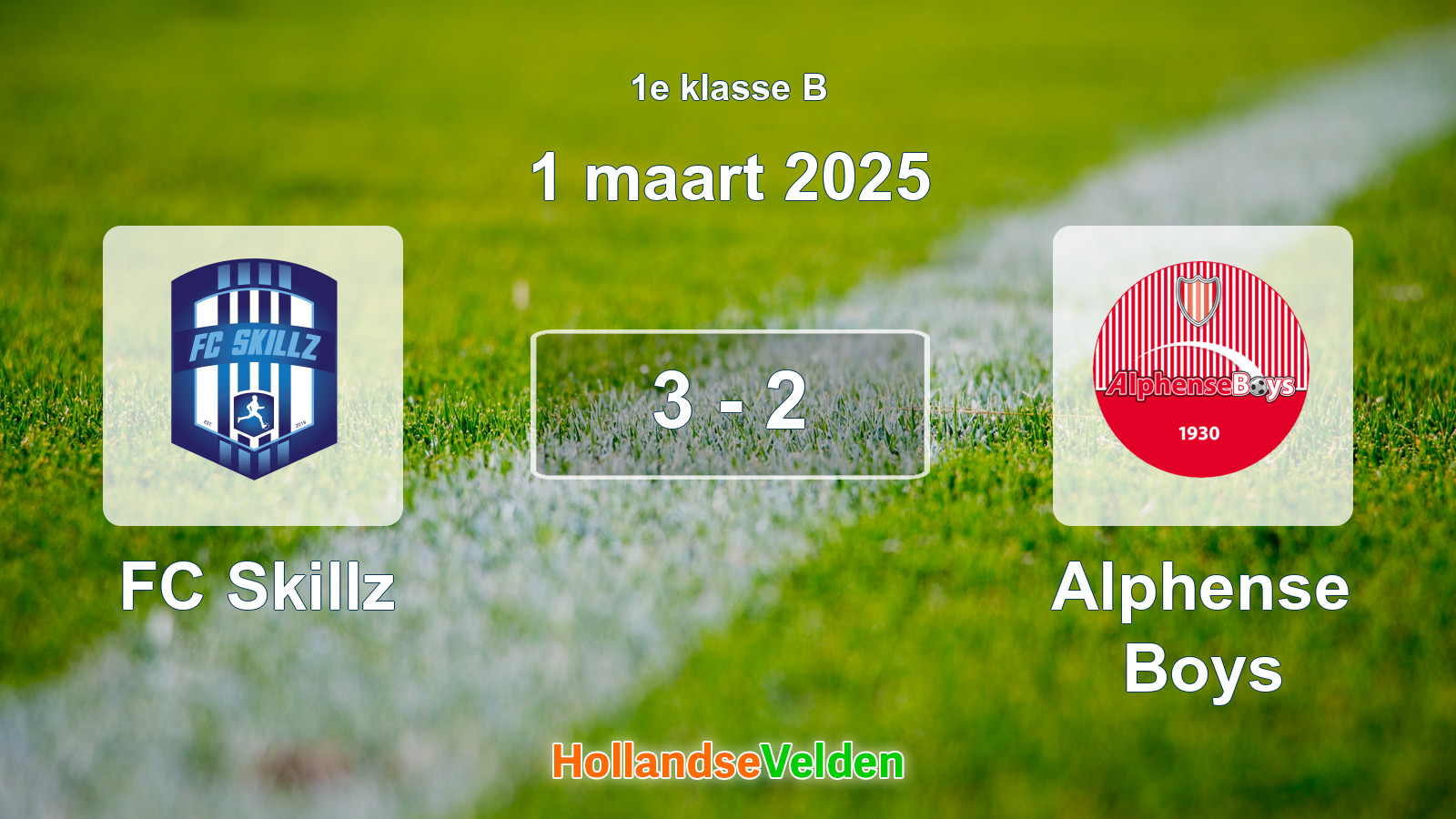 Gespeelde wedstrijd: FC Skillz - Alphense Boys 3 - 2 (1 maart 2025)