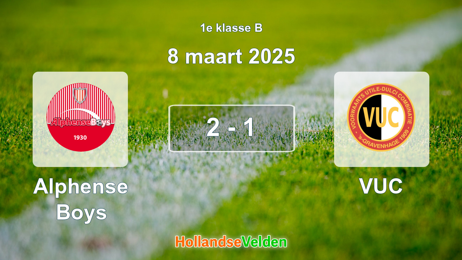 Gespeelde wedstrijd: Alphense Boys - VUC 2 - 1 (8 maart 2025)