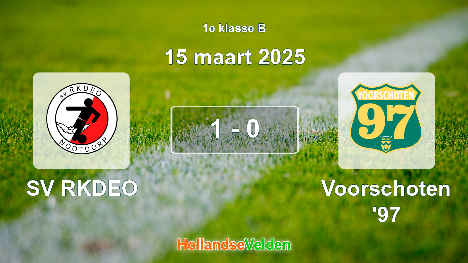 Gespeelde wedstrijd: SV RKDEO - Voorschoten '97 1 - 0 (15 maart 2025)