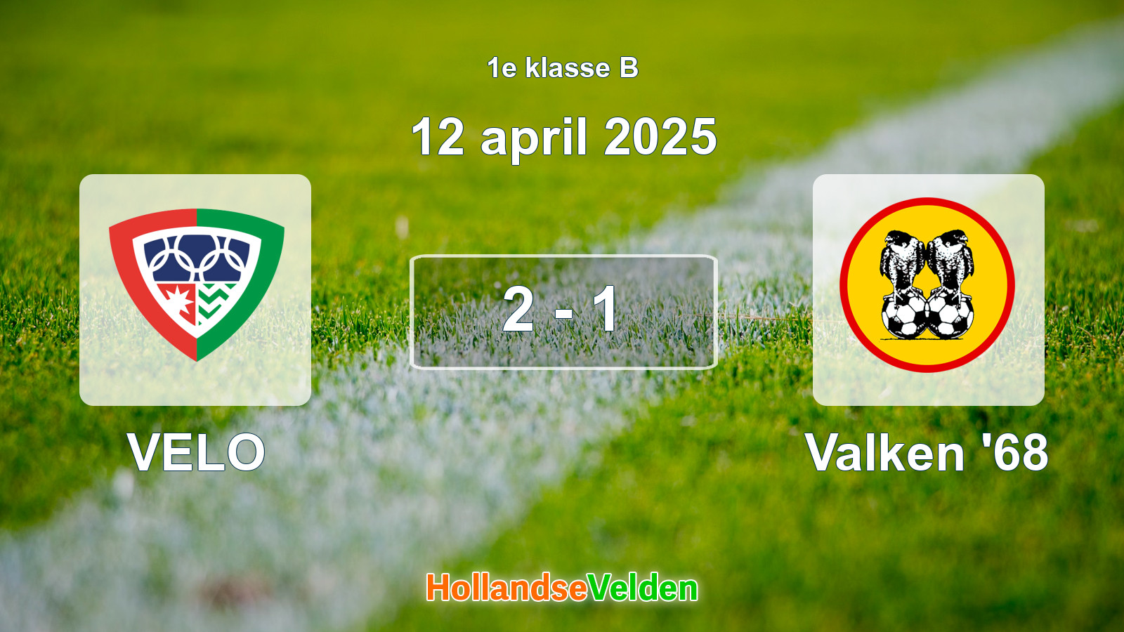 Gespeelde wedstrijd: VELO - Valken '68 2 - 1 (12 april 2025)