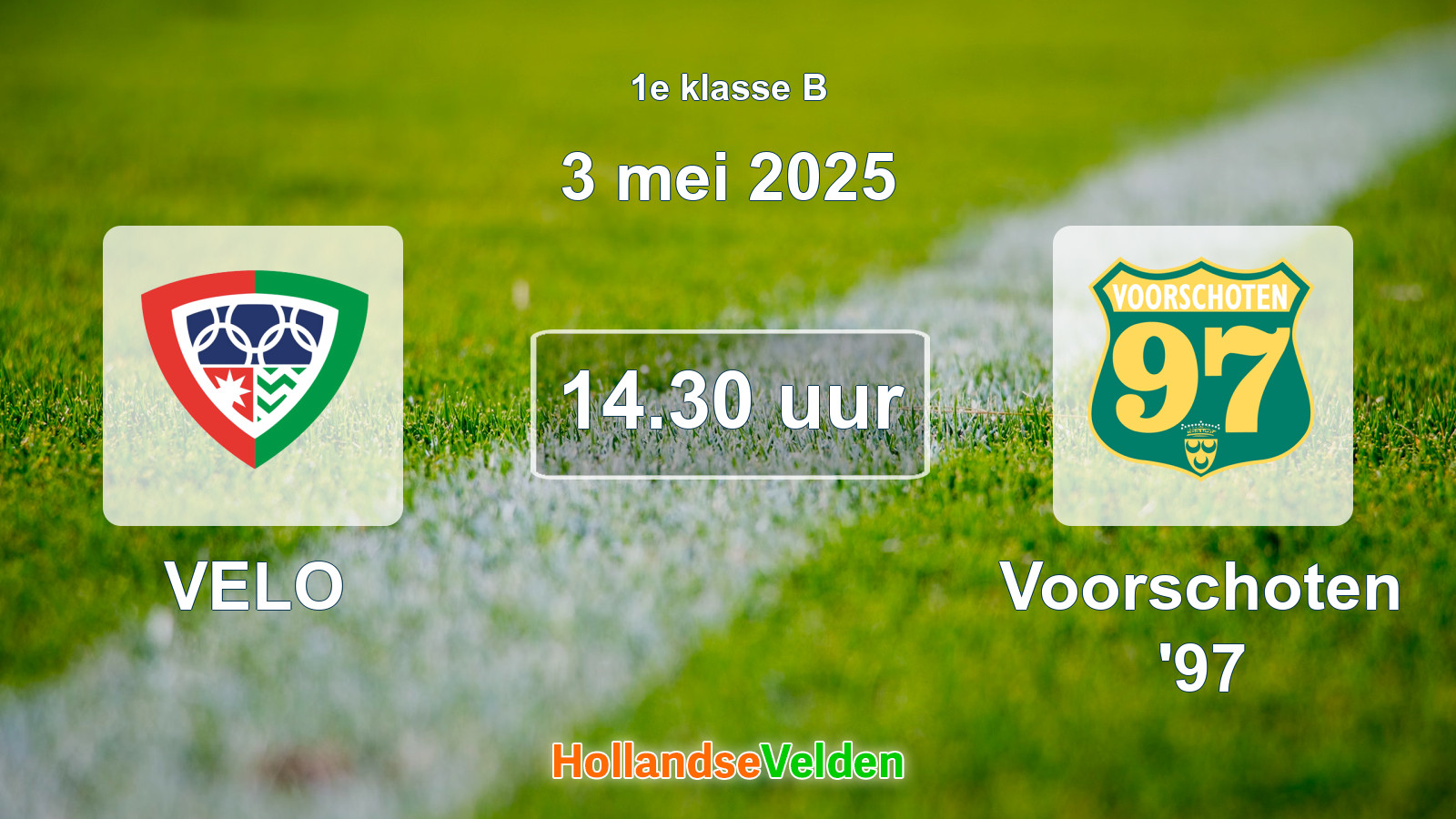 Geplande wedstrijd: VELO - Voorschoten '97 (3 mei 2025)