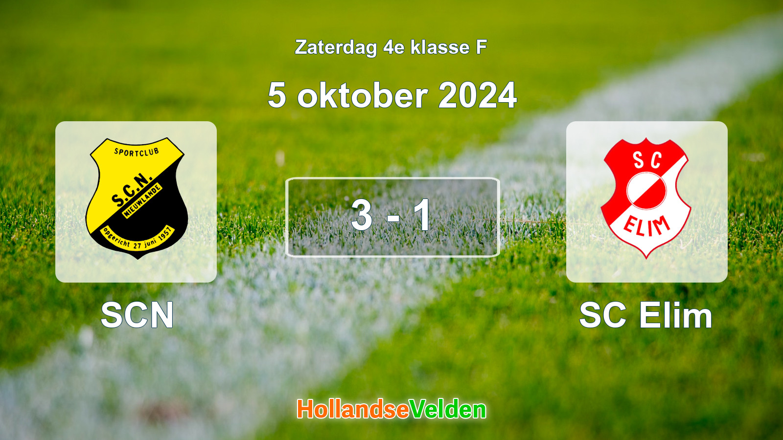 Gespeelde wedstrijd: SCN - SC Elim 3 - 1 (5 oktober 2024)