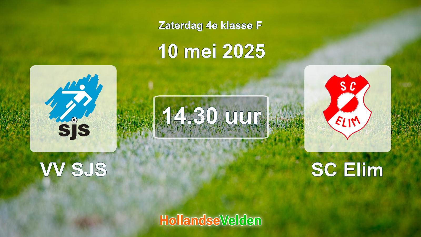 Geplande wedstrijd: VV SJS - SC Elim (10 mei 2025)