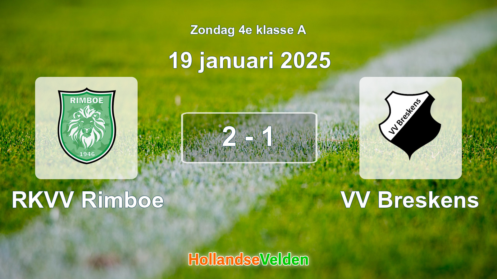 Gespeelde wedstrijd: RKVV Rimboe - VV Breskens 2 - 1 (19 januari 2025)