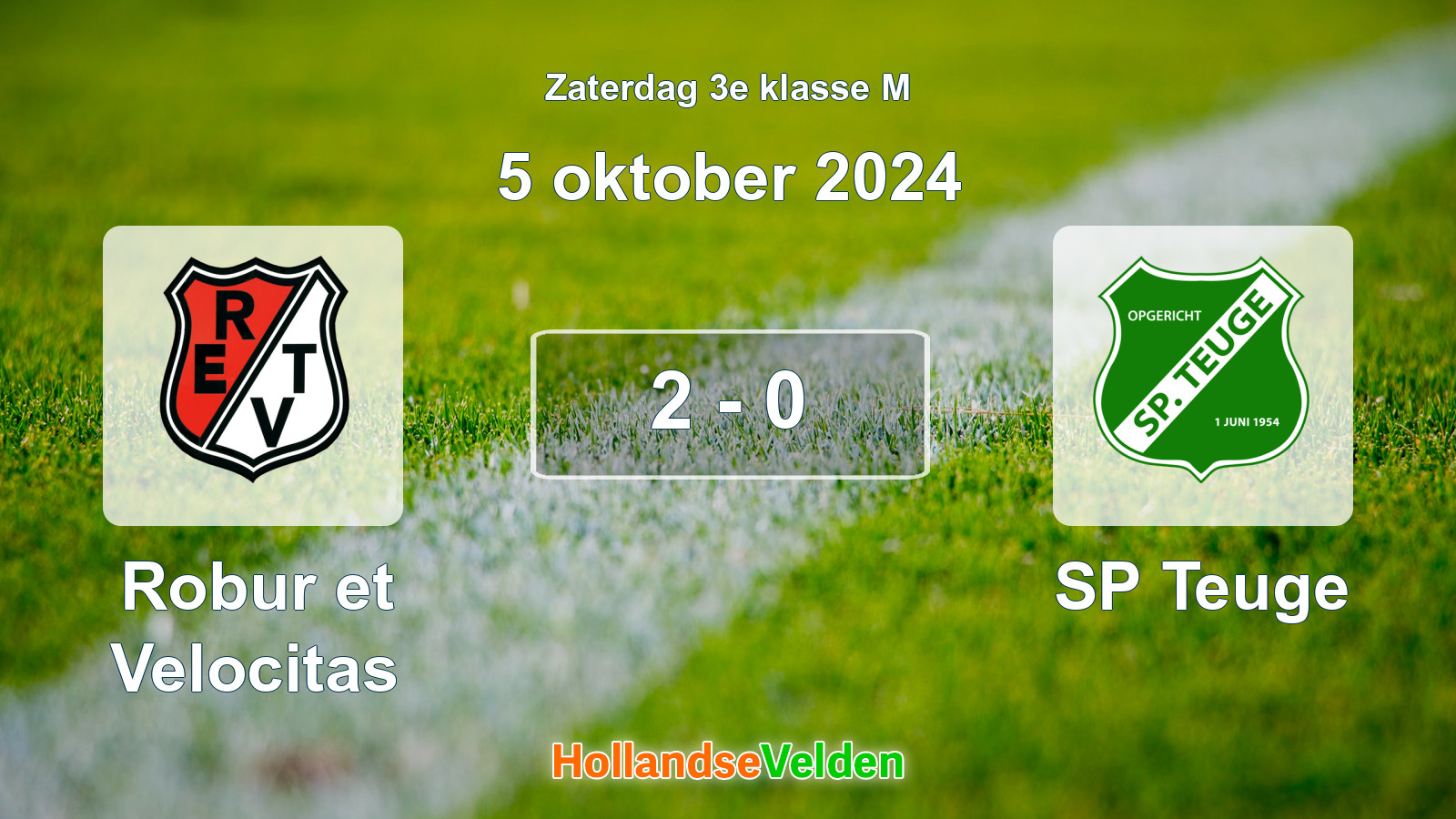 Gespeelde wedstrijd: Robur et Velocitas - SP Teuge 2 - 0 (5 oktober 2024)