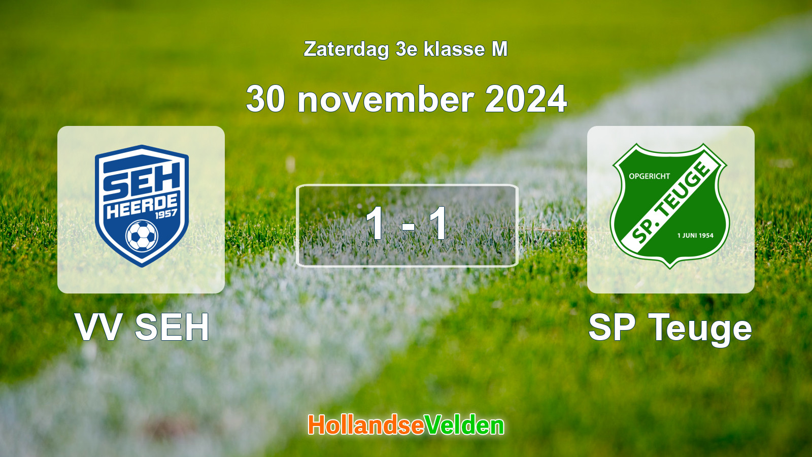 Gespeelde wedstrijd: VV SEH - SP Teuge 1 - 1 (30 november 2024)