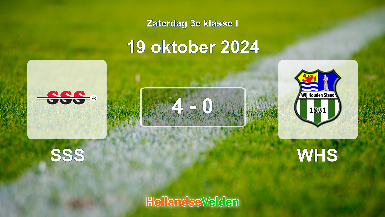 Gespeelde wedstrijd: SSS - WHS 4 - 0 (19 oktober 2024)