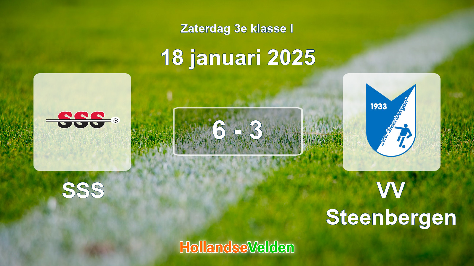 Gespeelde wedstrijd: SSS - VV Steenbergen 6 - 3 (18 januari 2025)