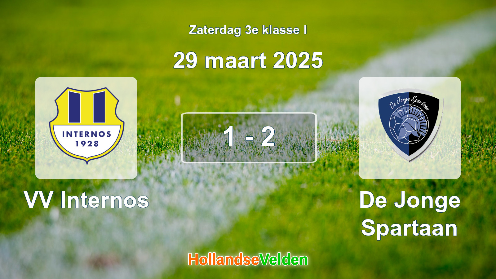 Gespeelde wedstrijd: VV Internos - De Jonge Spartaan 1 - 2 (29 maart 2025)