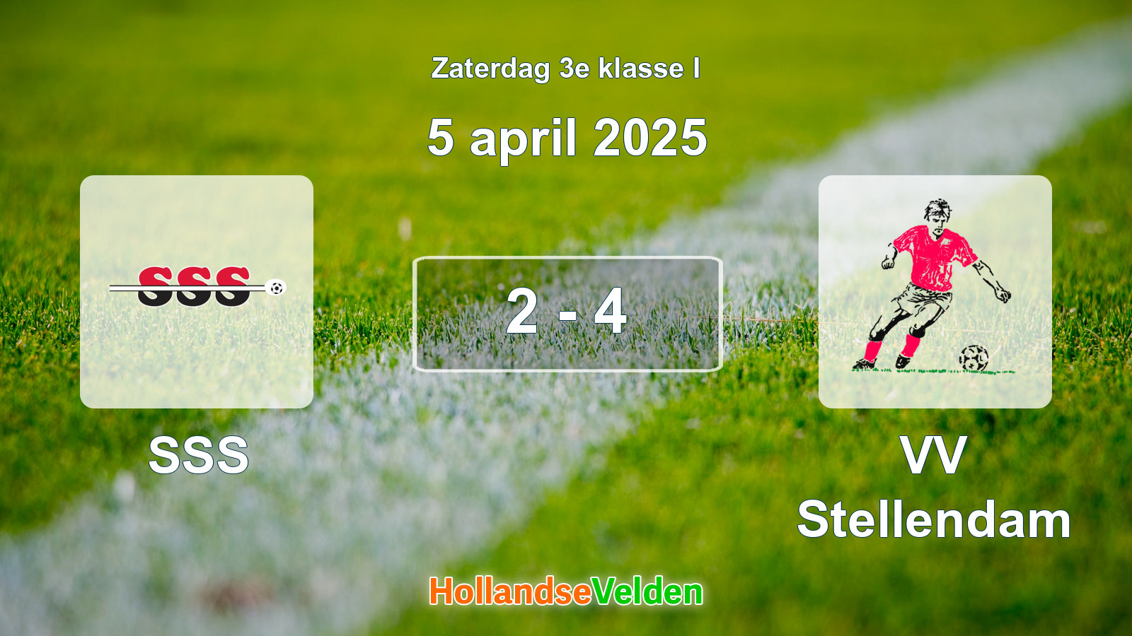 Gespeelde wedstrijd: SSS - VV Stellendam 2 - 4 (5 april 2025)