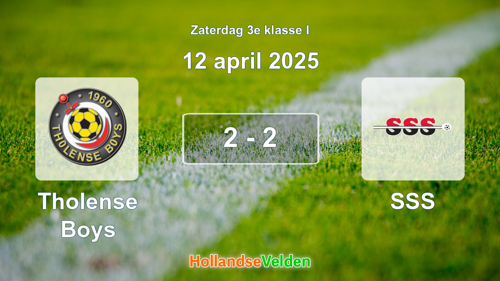 Gespeelde wedstrijd: Tholense Boys - SSS 2 - 2 (12 april 2025)