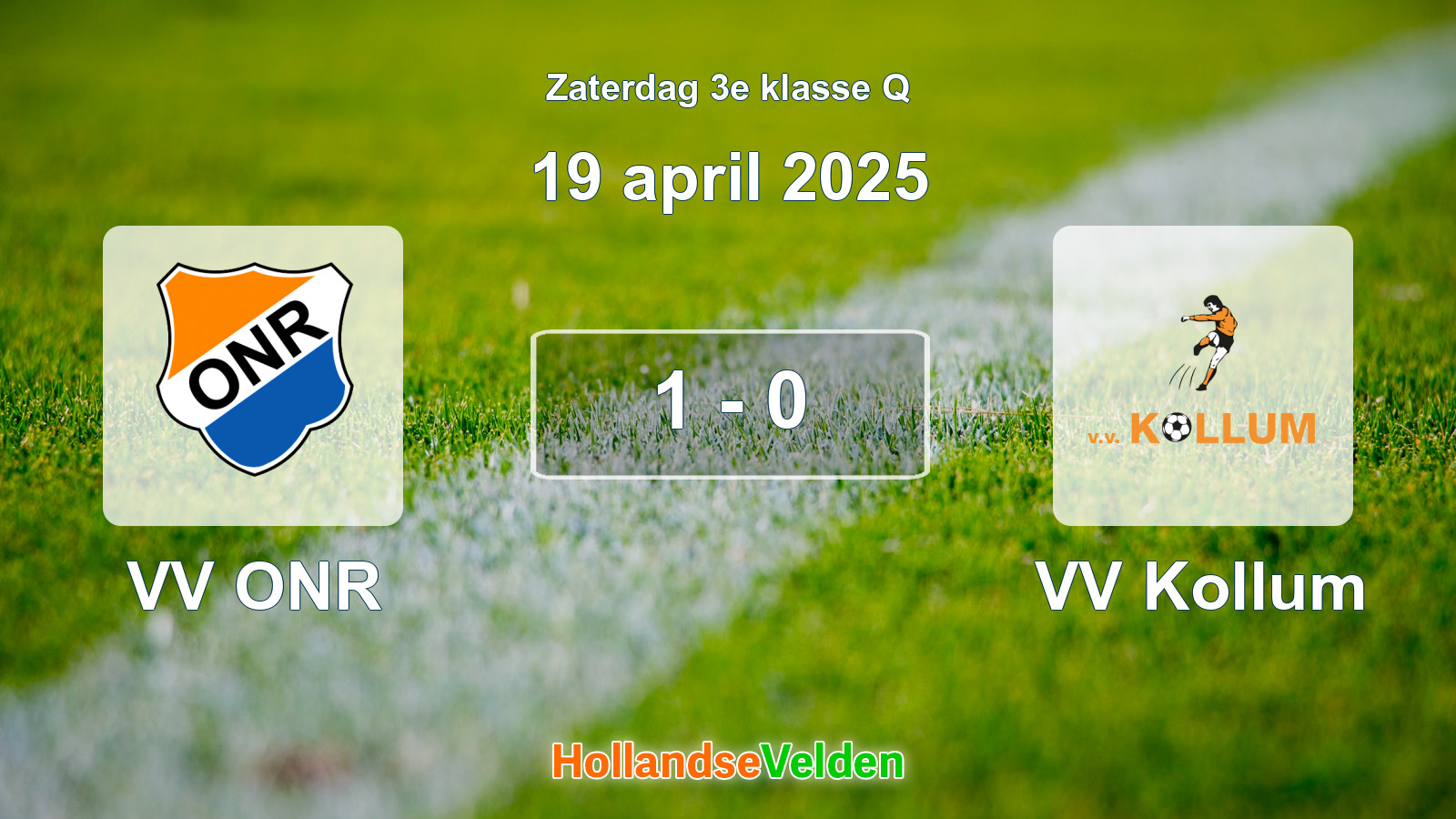 Gespeelde wedstrijd: VV ONR - VV Kollum 1 - 0 (19 april 2025)