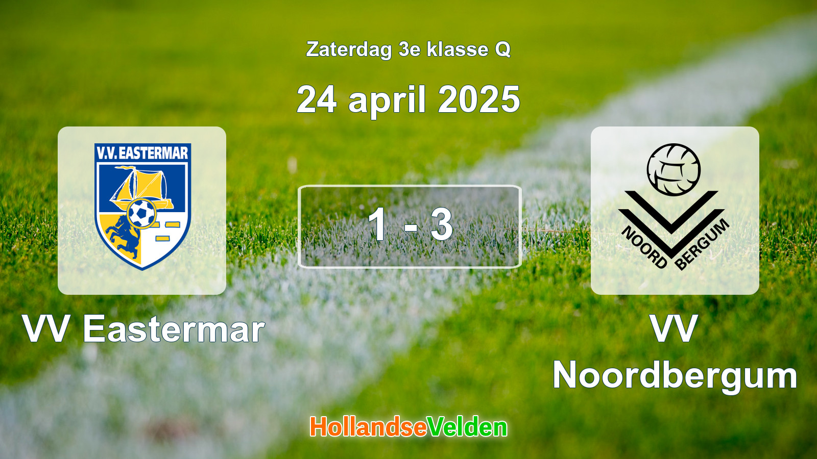 Gespeelde wedstrijd: VV Eastermar - VV Noordbergum 1 - 3 (24 april 2025)