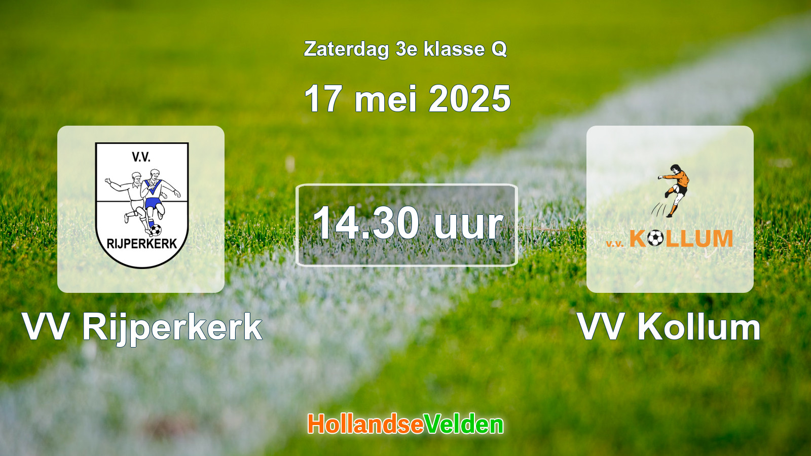 Geplande wedstrijd: VV Rijperkerk - VV Kollum (17 mei 2025)