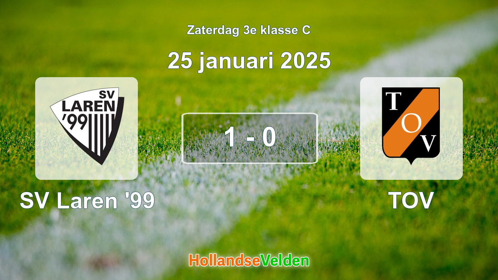Gespeelde wedstrijd: SV Laren '99 - TOV 1 - 0 (25 januari 2025)