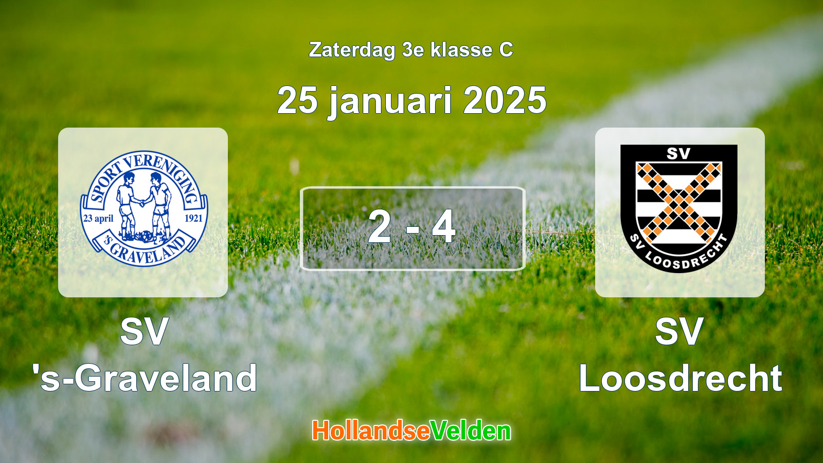 Gespeelde wedstrijd: SV 's-Graveland - SV Loosdrecht 2 - 4 (25 januari 2025)