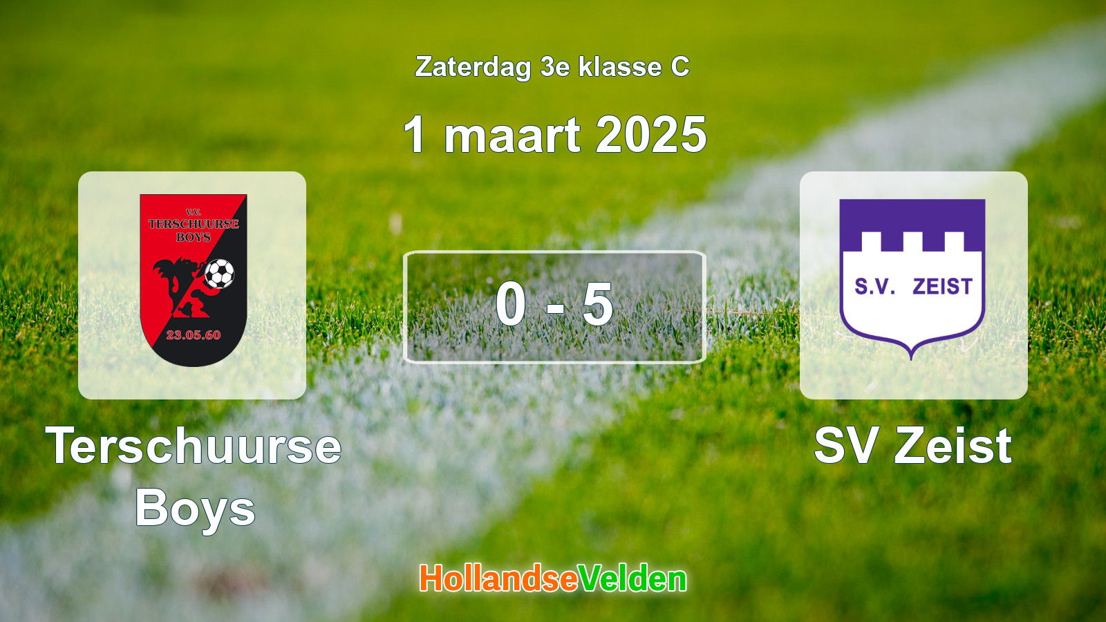 Gespeelde wedstrijd: Terschuurse Boys - SV Zeist 0 - 5 (1 maart 2025)