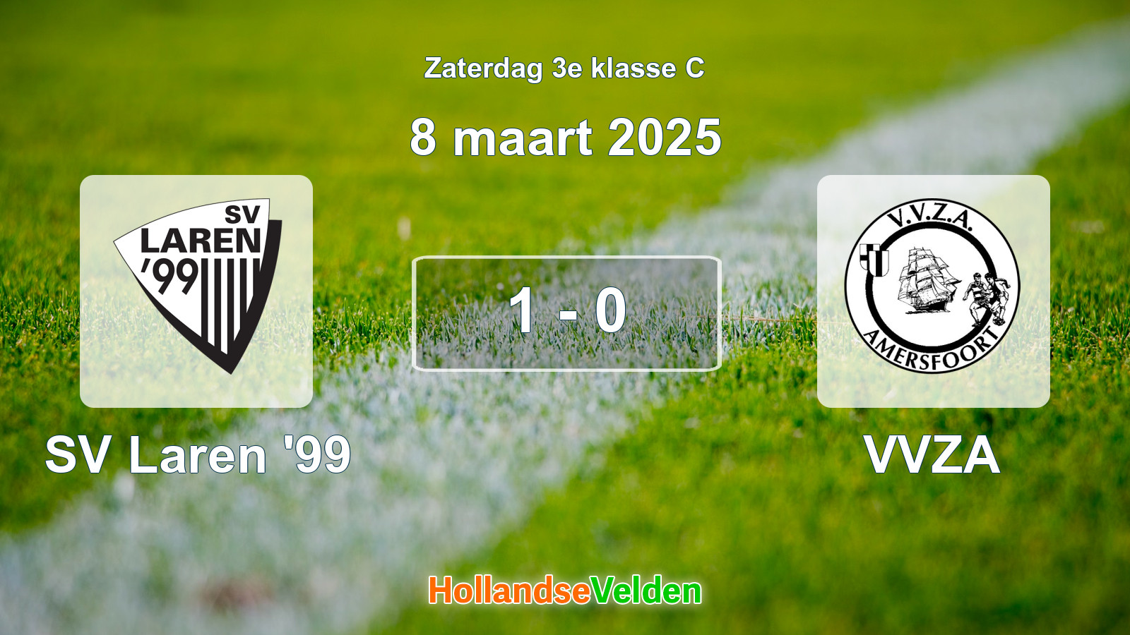 Gespeelde wedstrijd: SV Laren '99 - VVZA 1 - 0 (8 maart 2025)