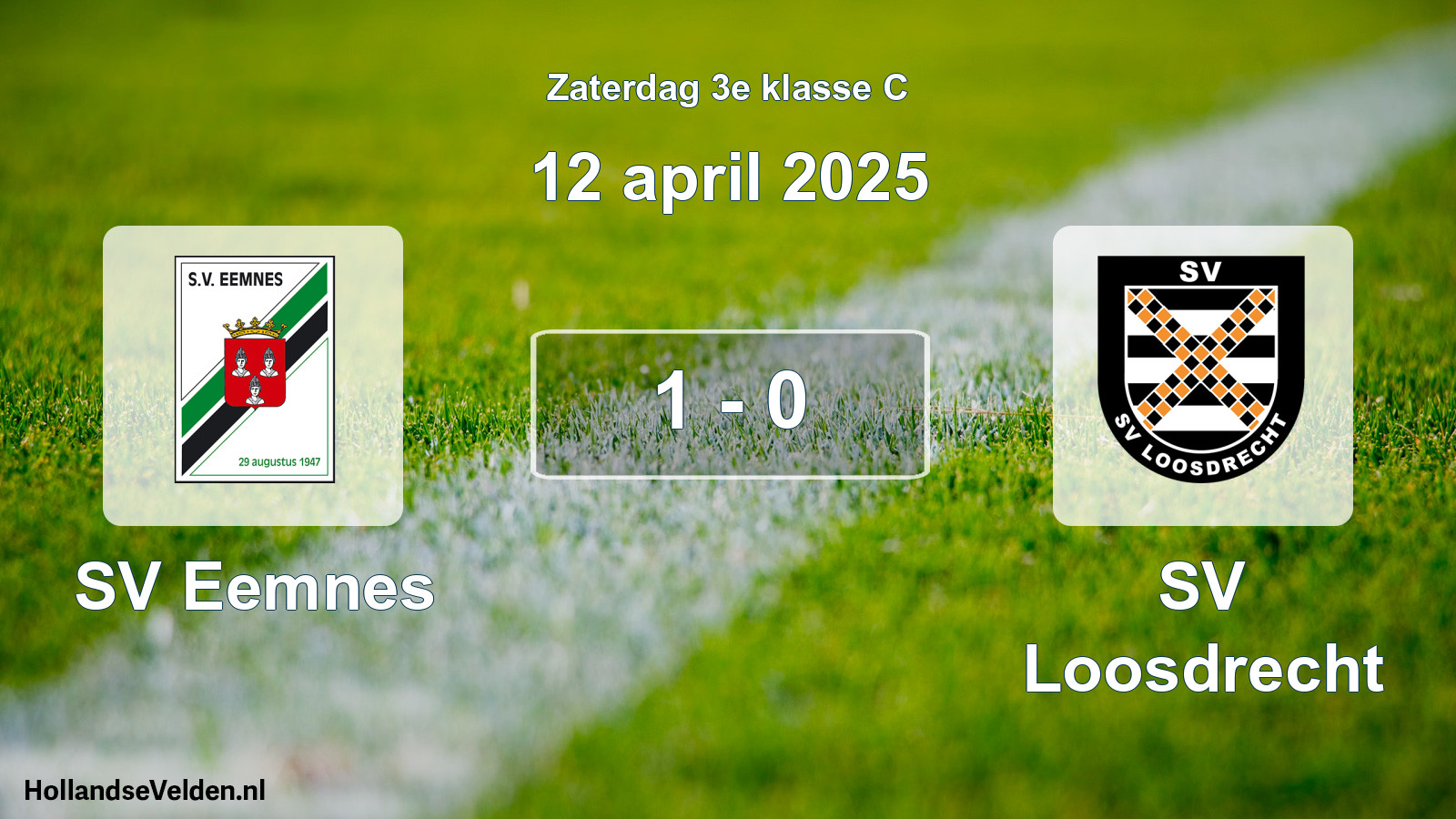 Gespeelde wedstrijd: SV Eemnes - SV Loosdrecht 1 - 0 (12 april 2025)