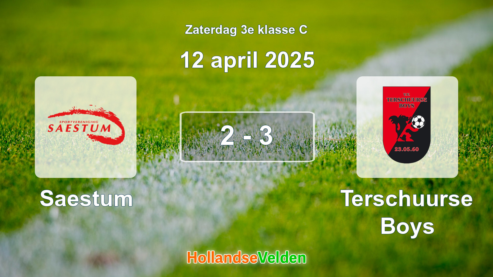 Gespeelde wedstrijd: Saestum - Terschuurse Boys 2 - 3 (12 april 2025)
