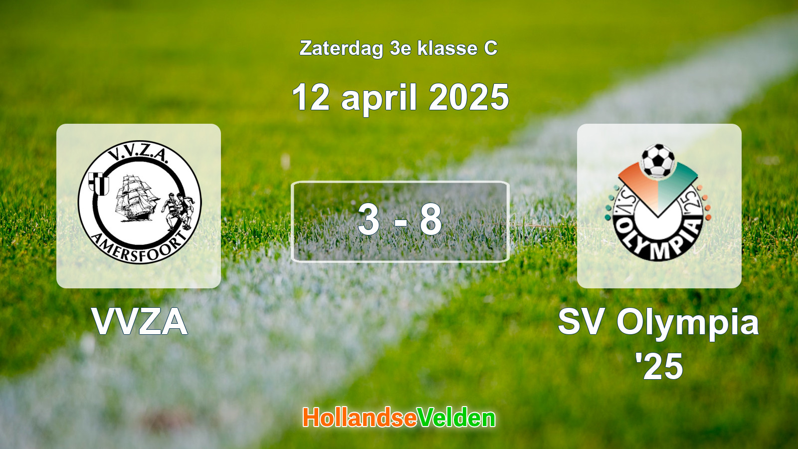 Gespeelde wedstrijd: VVZA - SV Olympia '25 3 - 8 (12 april 2025)