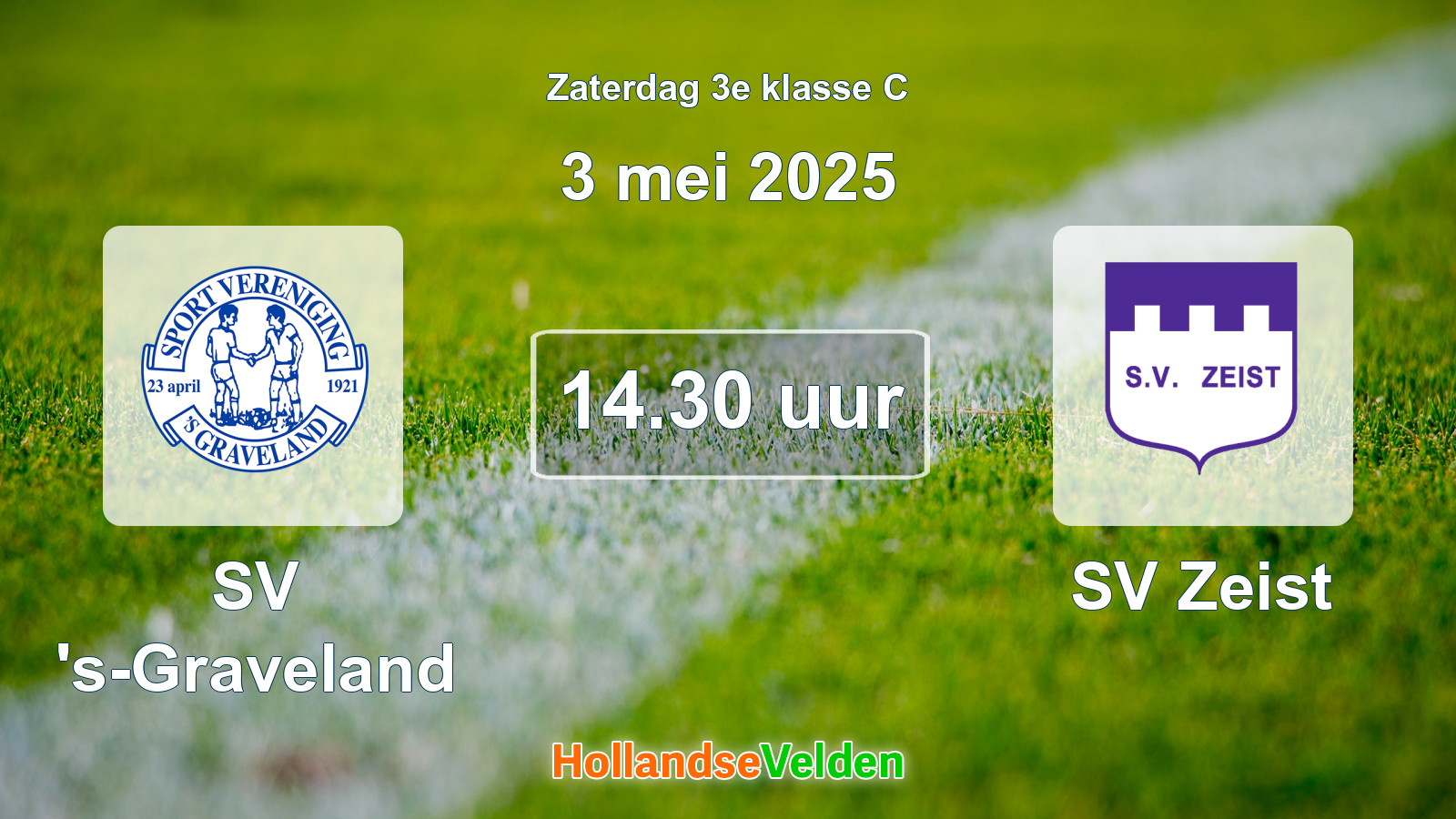 Geplande wedstrijd: SV 's-Graveland - SV Zeist (3 mei 2025)
