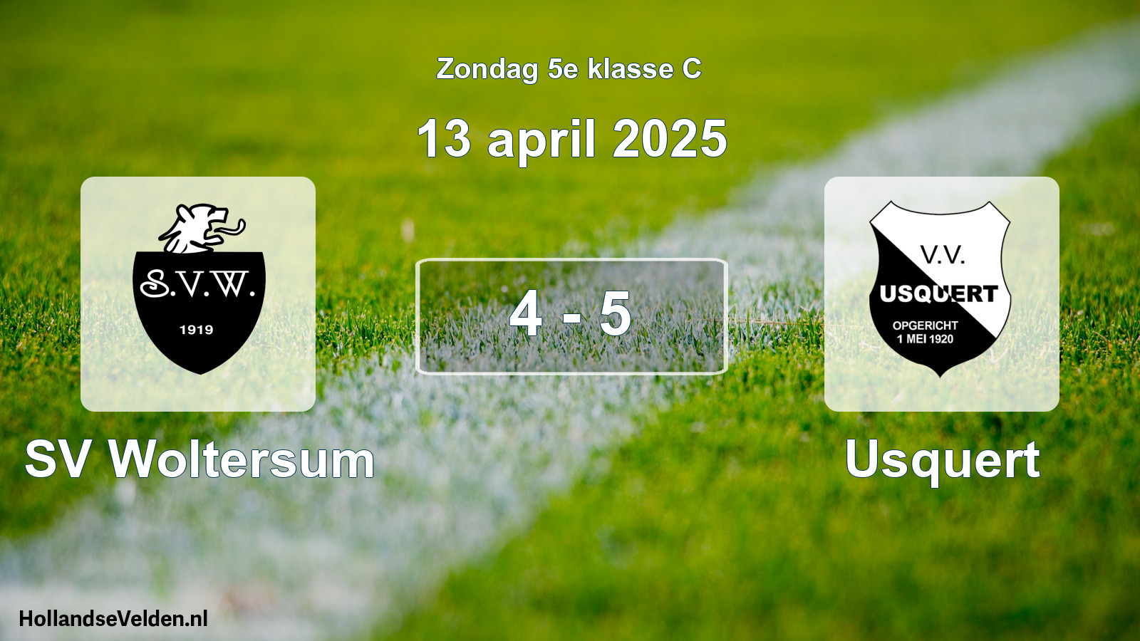 Gespeelde wedstrijd: SV Woltersum - Usquert 4 - 5 (13 april 2025)