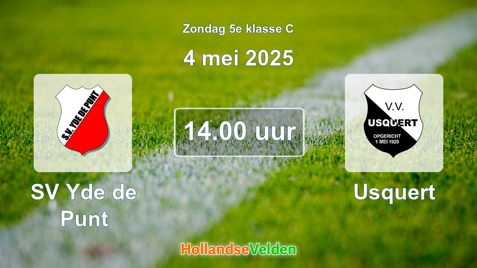 Geplande wedstrijd: SV Yde de Punt - Usquert (4 mei 2025)