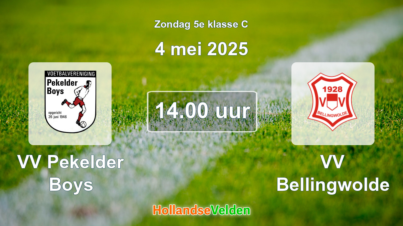 Geplande wedstrijd: VV Pekelder Boys - VV Bellingwolde (4 mei 2025)