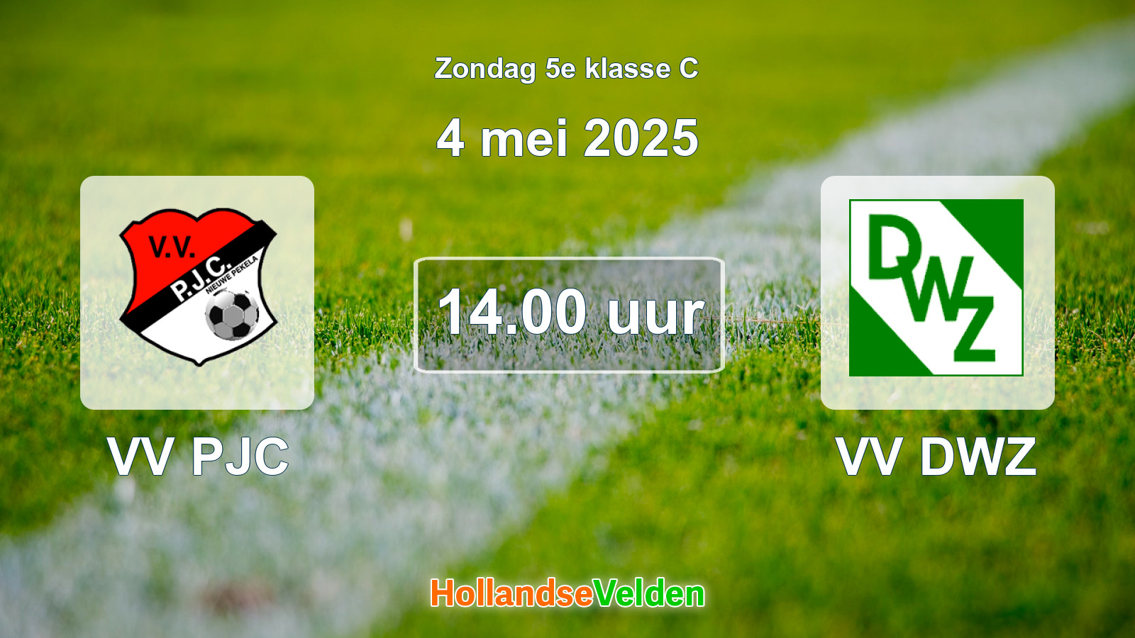 Geplande wedstrijd: VV PJC - VV DWZ (4 mei 2025)