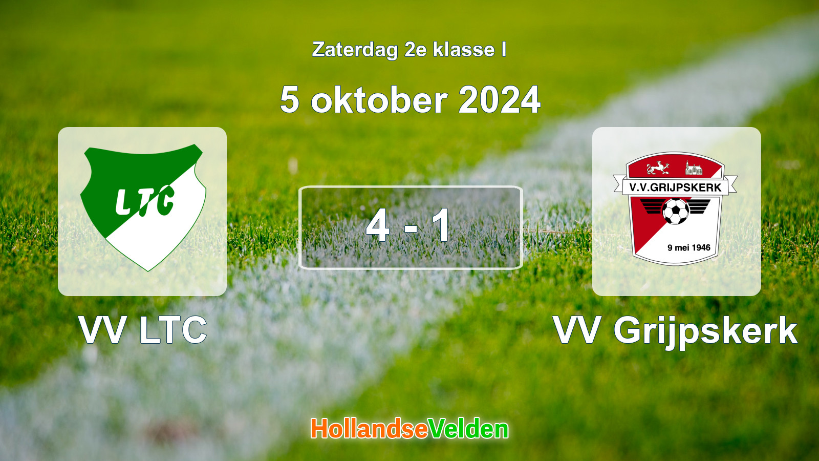 Gespeelde wedstrijd: VV LTC - VV Grijpskerk 4 - 1 (5 oktober 2024)