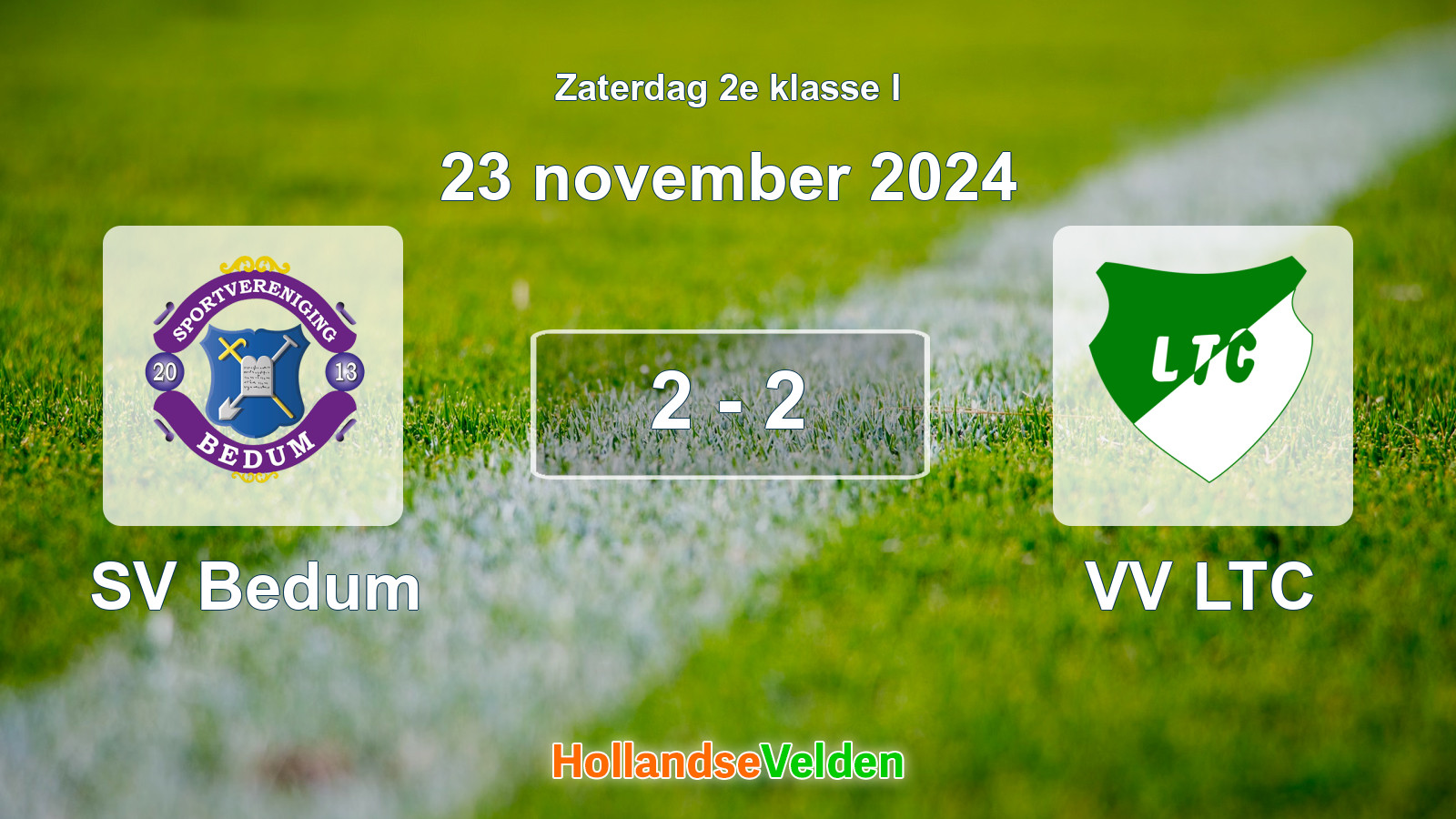Gespeelde wedstrijd: SV Bedum - VV LTC 2 - 2 (23 november 2024)