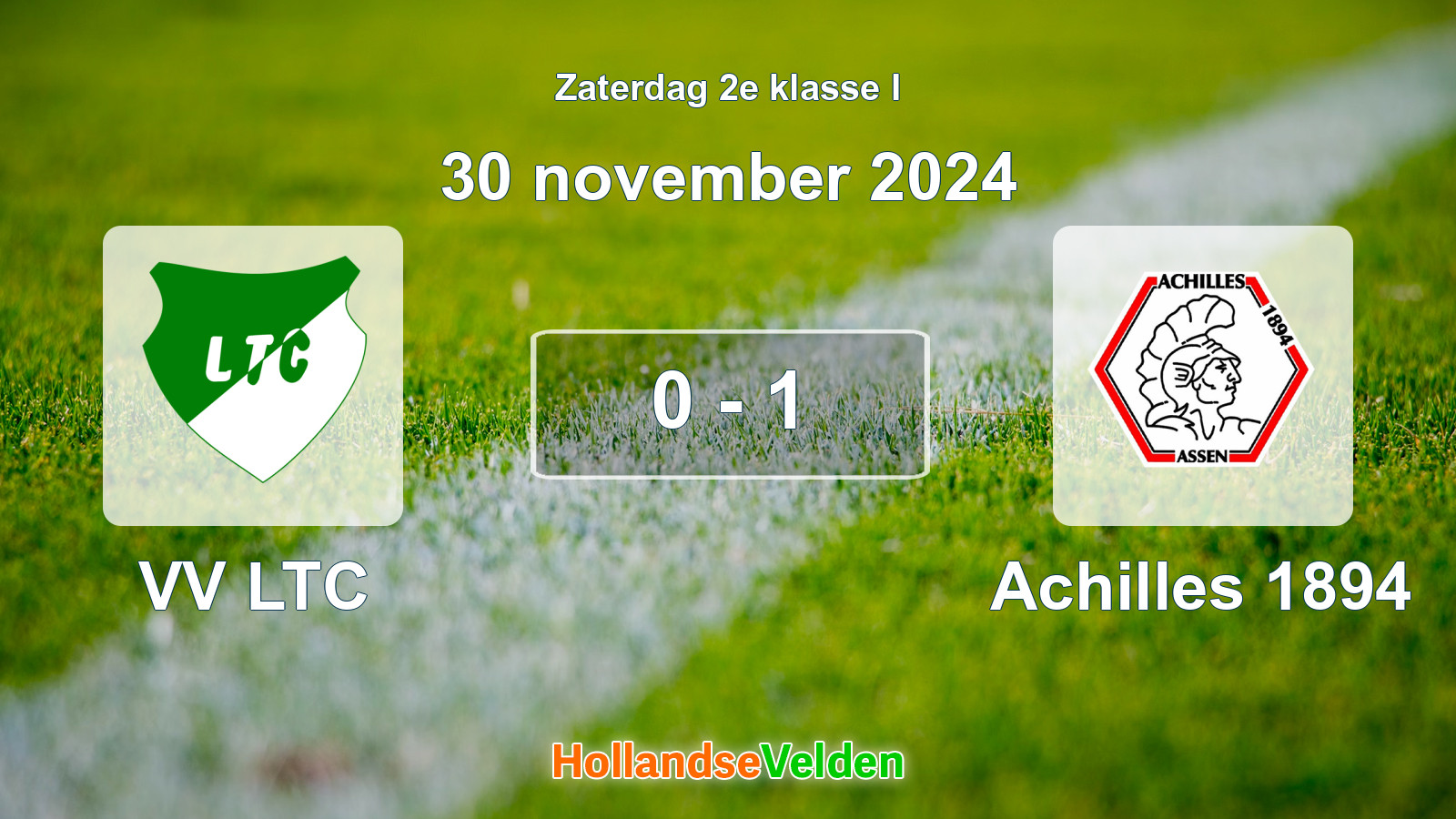 Gespeelde wedstrijd: VV LTC - Achilles 1894 0 - 1 (30 november 2024)