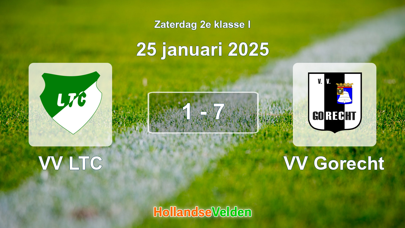 Gespeelde wedstrijd: VV LTC - VV Gorecht 1 - 7 (25 januari 2025)