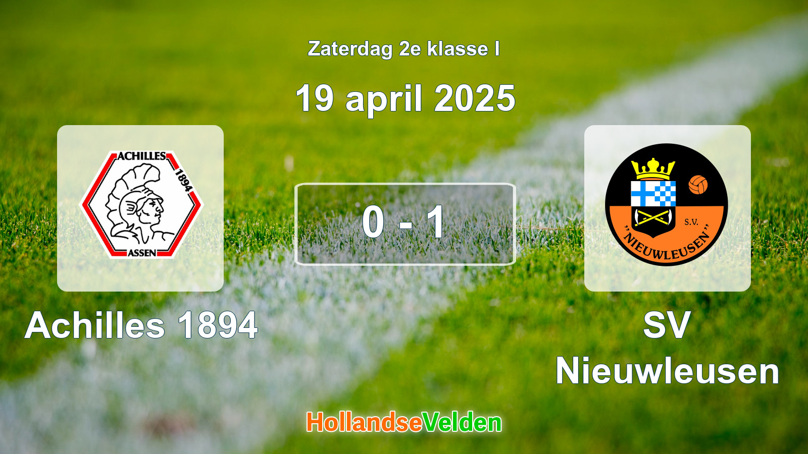 Gespeelde wedstrijd: Achilles 1894 - SV Nieuwleusen 0 - 1 (19 april 2025)