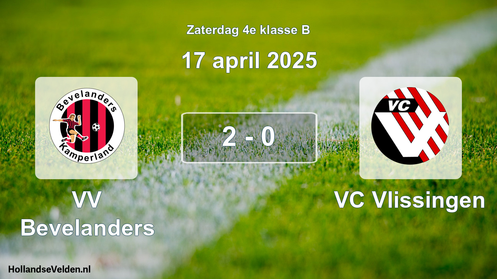 Gespeelde wedstrijd: VV Bevelanders - VC Vlissingen 2 - 0 (17 april 2025)