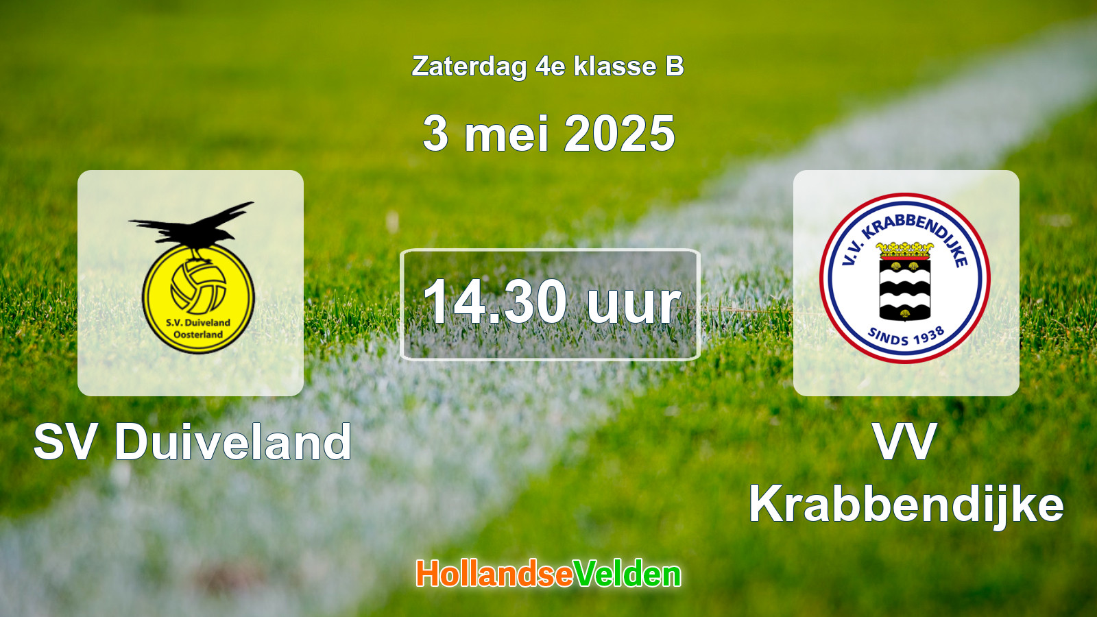 Geplande wedstrijd: SV Duiveland - VV Krabbendijke (3 mei 2025)
