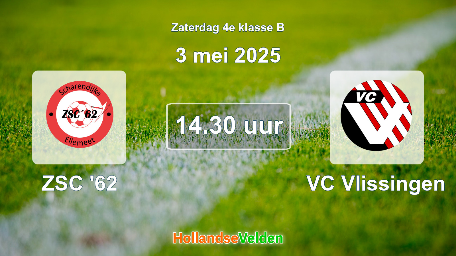 Geplande wedstrijd: ZSC '62 - VC Vlissingen (3 mei 2025)