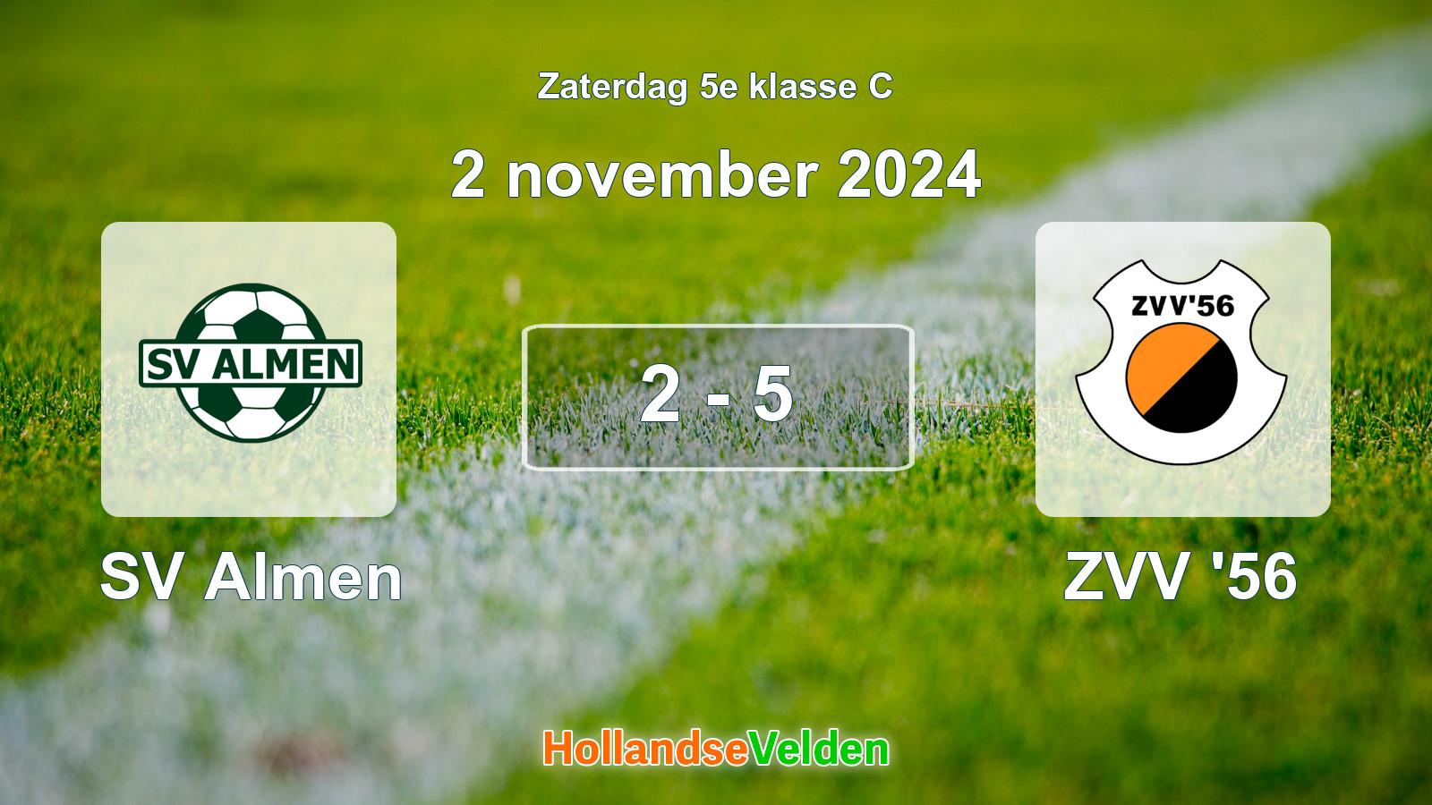 Gespeelde wedstrijd: SV Almen - ZVV '56 2 - 5 (2 november 2024)