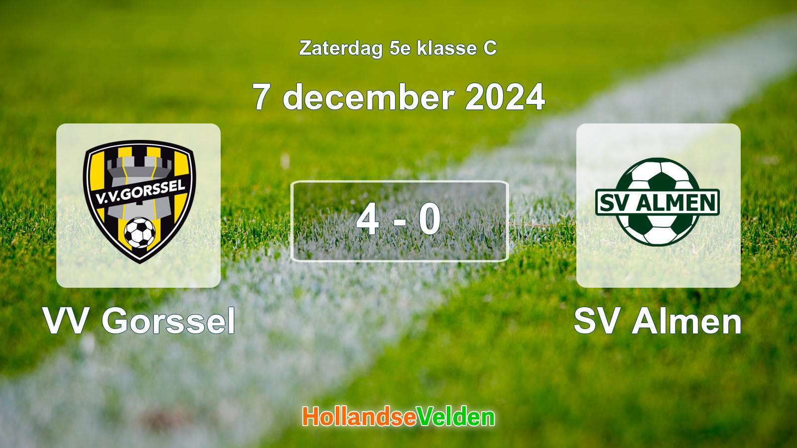 Gespeelde wedstrijd: VV Gorssel - SV Almen 4 - 0 (7 december 2024)