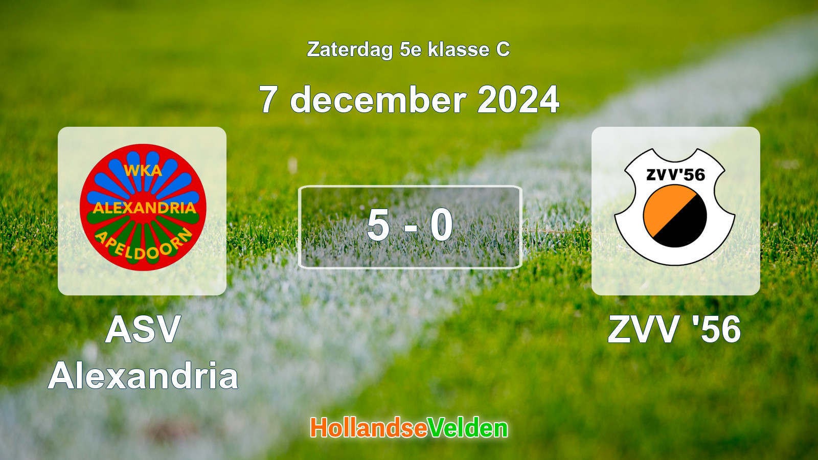 Gespeelde wedstrijd: ASV Alexandria - ZVV '56 5 - 0 (7 december 2024)