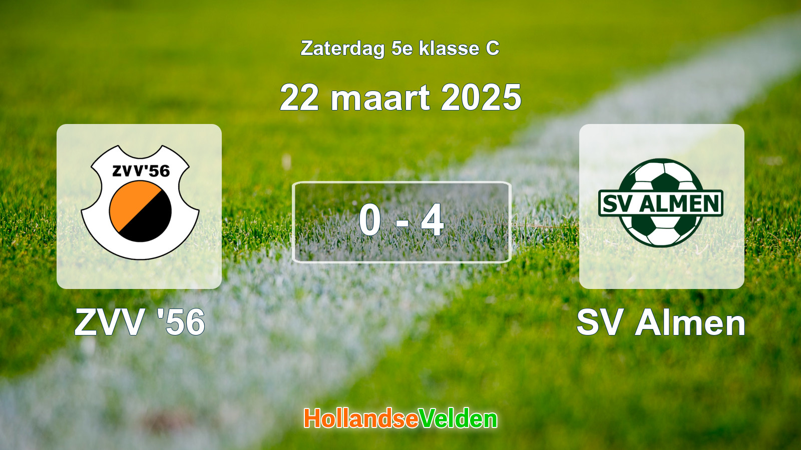 Gespeelde wedstrijd: ZVV '56 - SV Almen 0 - 4 (22 maart 2025)
