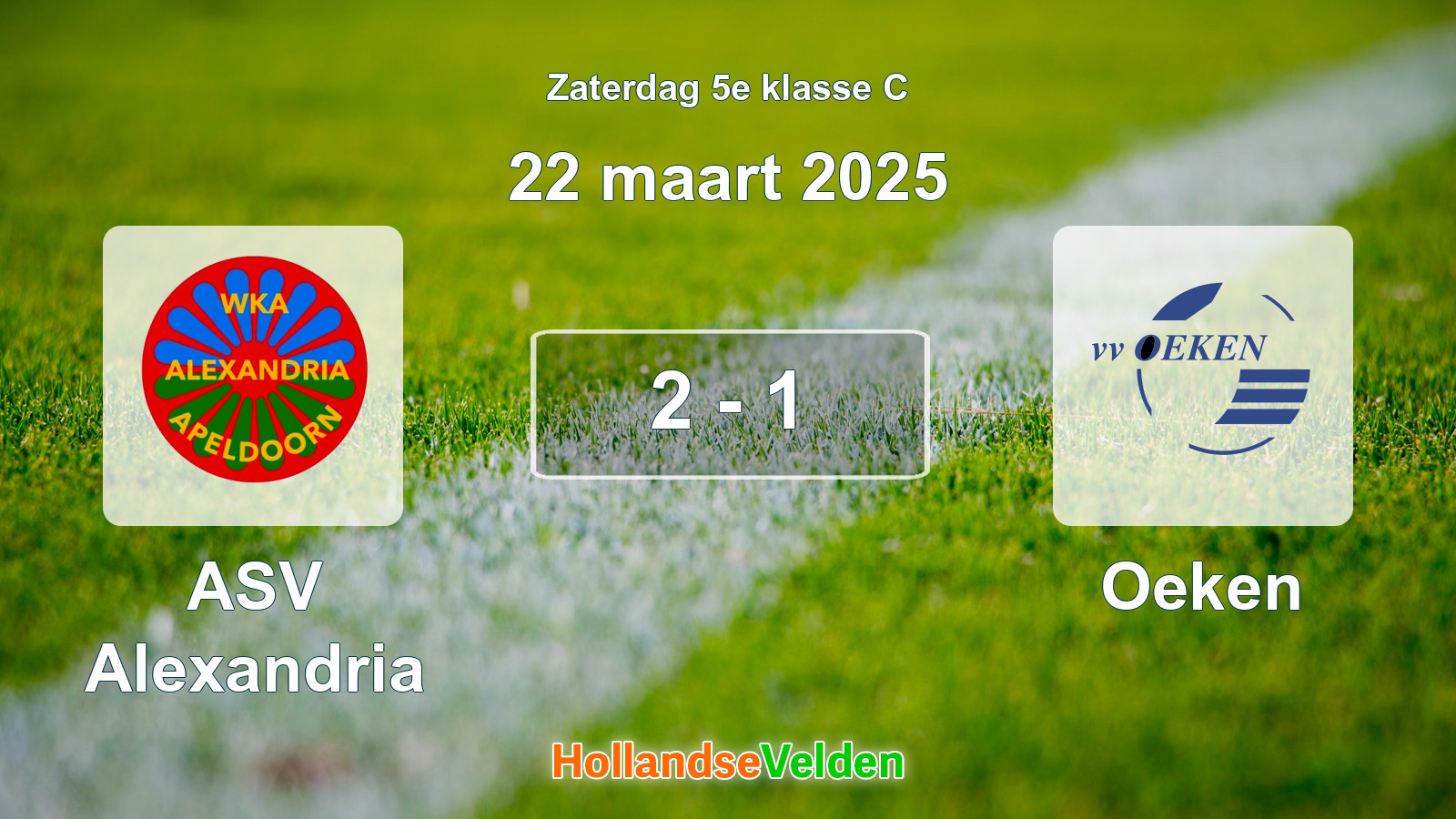 Gespeelde wedstrijd: ASV Alexandria - Oeken 2 - 1 (22 maart 2025)