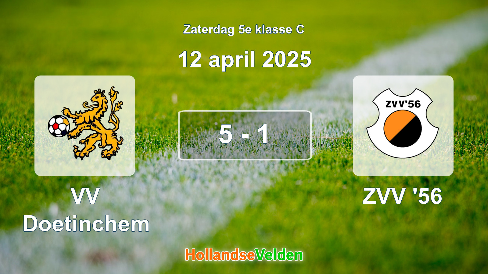 Gespeelde wedstrijd: VV Doetinchem - ZVV '56 5 - 1 (12 april 2025)