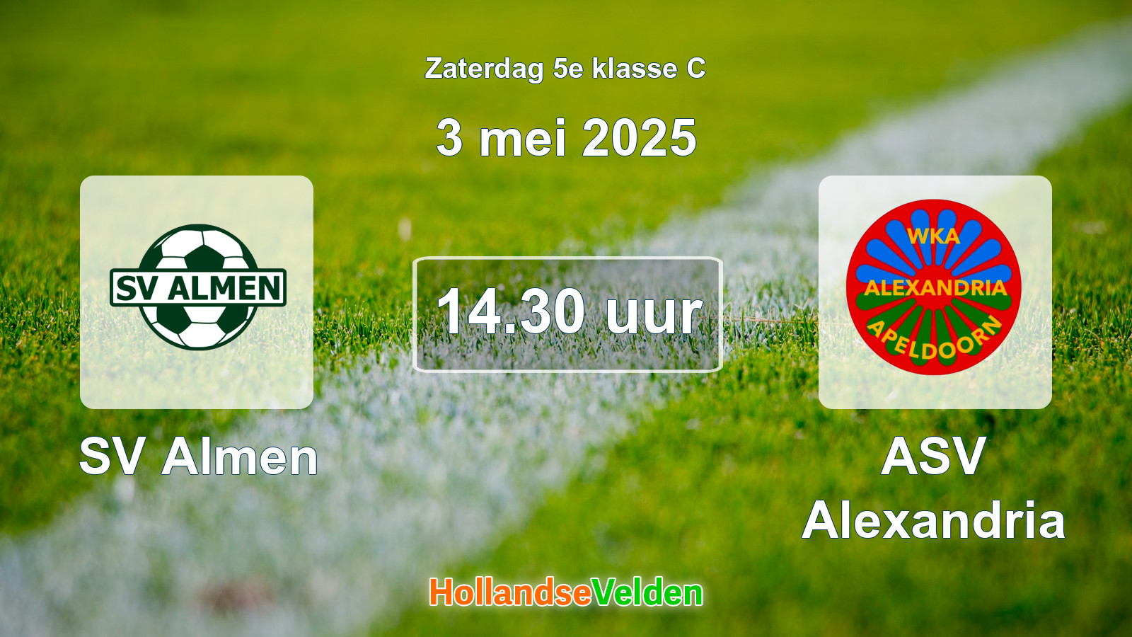 Geplande wedstrijd: SV Almen - ASV Alexandria (3 mei 2025)