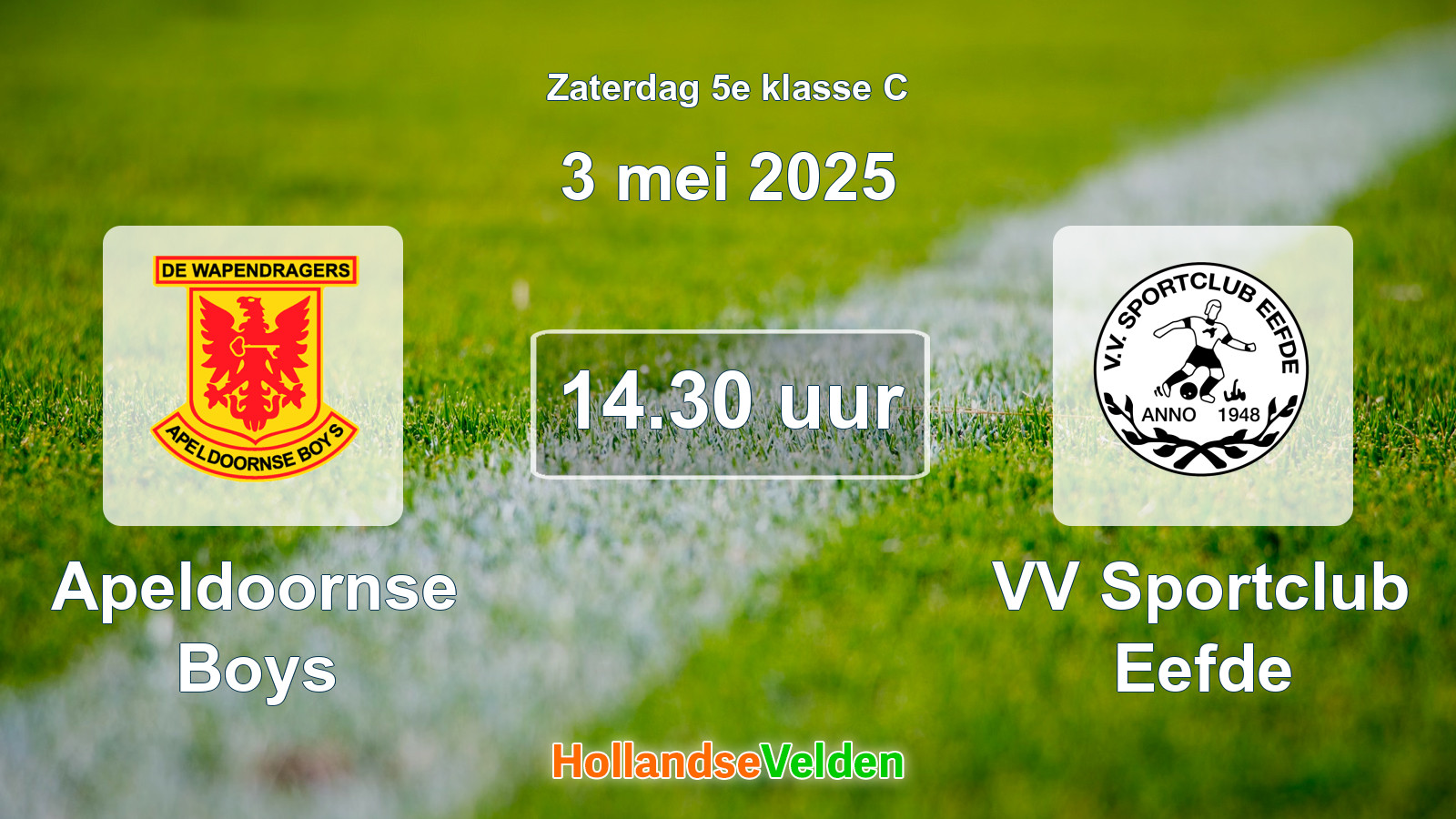 Geplande wedstrijd: Apeldoornse Boys - VV Sportclub Eefde (3 mei 2025)