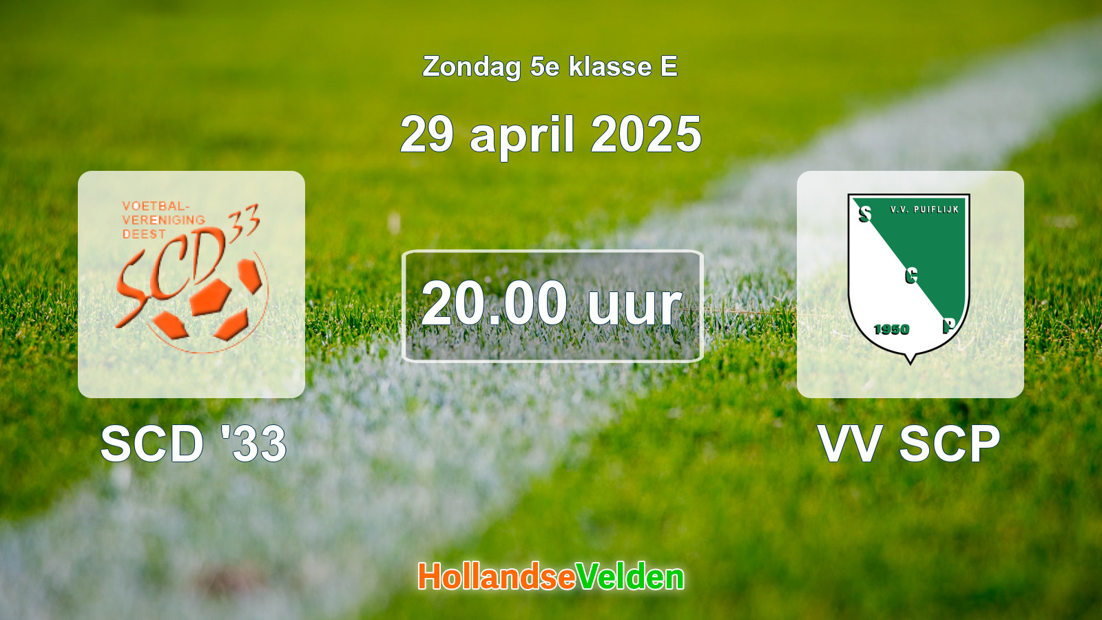 Gespeelde wedstrijd: SCD '33 - VV SCP 0 - 2 (29 april 2025)